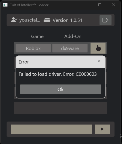 Failed to load driver